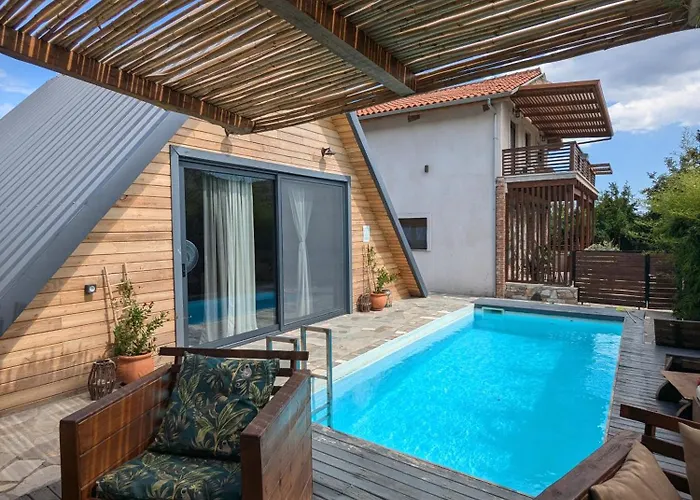 Unique Wooden With Pool Ολυμπιάδα